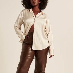 Abercrombie Satin Button-Up Shirt
